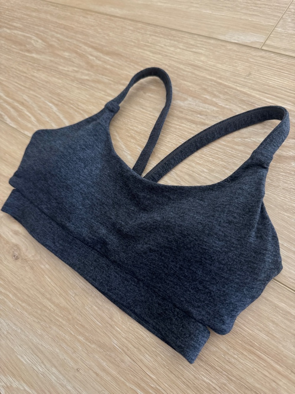 Dark Gray Racerback Sports Bra - Picture 2 of 4